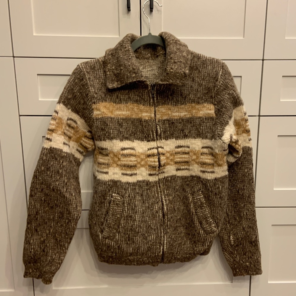 Wool zip up sweater